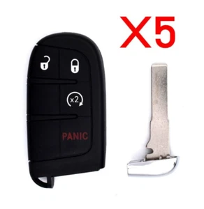 New Replacement Pack Lot of 5 Jeep Fiat Smart Key Fob Shell Case and Blade - Picture 1 of 4