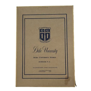 Vintage Duke University Stores scatola stazionaria marca carta marrone + buste - Foto 1 di 6
