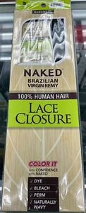 NAKED BRAZILIAN REMY LACE CLOSURE NATURAL BY SHAKE N GO - Picture 1 of 4