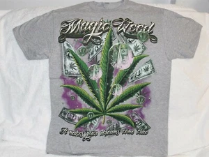 CAMISETA DE DÓLAR MUJER MAGIC WEED MARIHUANA HOJA DINERO - Imagen 1 de 2