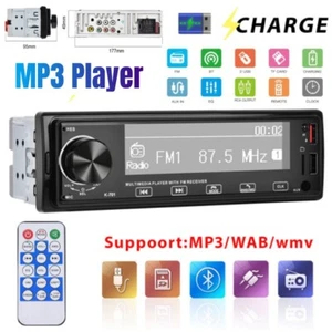 Car Radio Stereo Bluetooth AM FM Audio MP3/USB/AUX In-Dash w/Remote Unit Player - Picture 1 of 11