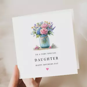 Handmade Mothers Day Greeting Card For Daughter Mother Sister Niece Auntie Her - Picture 1 of 2