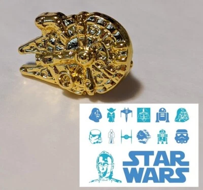 GLD1 STAR WARS Millennium Falcon Logo Metal Pin brooch badge darth vader cosplay - Image 1 of 4