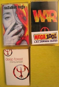 3 Vintage Cassette Lot DEEP FOREST Sampler SUZANNE VEGA 99.9 WAR Peace Sign - Picture 1 of 5
