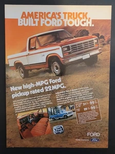 1981 Ford Pickup Truck Built Ford Tough Vintage 8x11" Print Ad Ephemera Garage - Picture 1 of 3