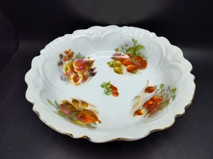 Antike Bavaria Germany gemarkt Obst Servier tiefe Schale Goldrand 9"D - Bild 1 von 15