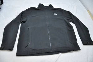 North Face Jacket Mens XL Black Full Zip Fleece Outdoor Hiking Softshell Logo - Picture 1 of 10