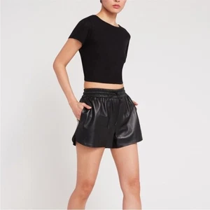Alice + Olivia Ludlow Lammleder Kordelzug gesmokte Taille Short Small 595 $ - Bild 1 von 13