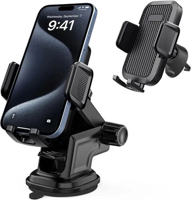 Morrent Supporto Cellulare Auto 4in1 Ventosa & Ventilazione IPHONE Samsung - Immagine 1 di 4