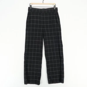 Marine Layer Pants Womens Small Black White Windowpane Plaid Relaxed Fit Tencel - Picture 1 of 10