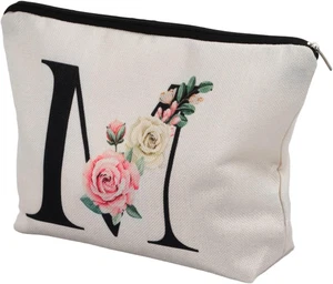 A-Z Borsa Di Trucco Personalizzata, Donna Trucchi Iniziale Borsa, Borsa per Cosm - Foto 1 di 12