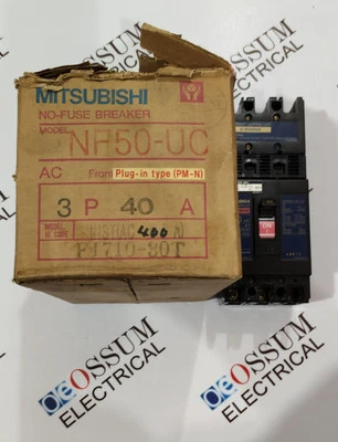 INTERRUPTOR DE CIRCUITO ELÉCTRICO MITSUBISHI NF50-UC 40A 440VAC 50KA ENVÍO RÁPIDO Foto 1 de 4