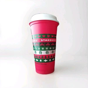 Starbucks Red Travel Cup w Lid 2013 Christmas Coffee Holiday Mug 2013 - Picture 1 of 13
