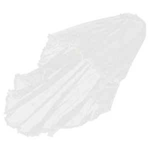 Short Wedding Veil: Pearl Bride Veils Women Bachelorette Party Tulle Layer - Picture 1 of 12