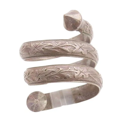 Anillo de plata esterlina 925 vintage exportación china banda envolvente floral talla 8 RG33780 Foto 1 de 4