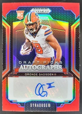 Selección de draft Panini Prizm 2025 Oronde Gadsden II, rojo automático/399 naranja EC2 Foto 1 de 4