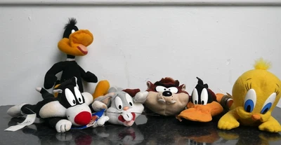 Lote de peluches vintage de Looney Toons Lucas, Tazz, Piolín, Bugs Bunny Foto 1 de 4