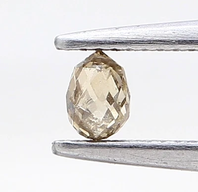 0.16cts 3.3 x 2.3 mm Champagne color briolette bead cut drilled natural diamond - Image 1 of 4