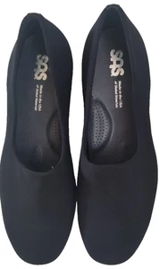 SAS Bliss Slip On Wedge Black Stretch Fabric Size 11.5 WW - Picture 1 of 5