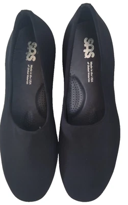 SAS Bliss Slip On Wedge Black Stretch Fabric Size 11.5 WW - Image 1 of 4