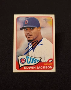 Edwin Jackson - signiert 2014 Topps Heritage 1 Karte Chicago Cubs Autogramm #371 - Bild 1 von 3