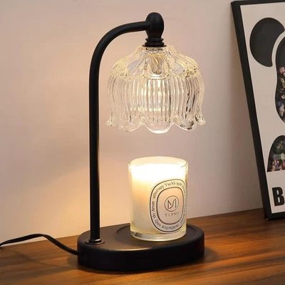 Black Candle Warmer Lamp with Timer and Dimmer,Flameless Wax flower  - Image 1 of 4