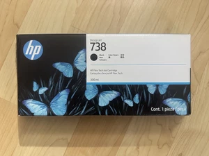 HP 738 300 ML Czarny wkład atramentowy DesignJet, 498N8A—ZAPIECZĘTOWANY—03/2027—DARMOWA WYSYŁKA - Zdjęcie 1 z 9