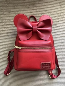 Disney x Loungefly Minnie Mouse rot Schleife & Ohren Mini Rucksack Sammler siehe Bilder - Bild 1 von 15