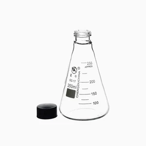 250ml Transparent Erlenmeyer Flask with Plastic Screw Cap Laboratory Glassware - Picture 1 of 1