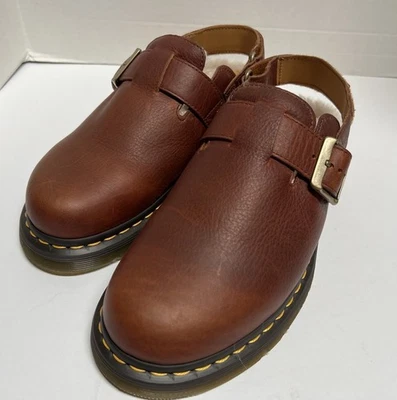 NEW Doc Martens JORGE II AMBASSADOR FUR LINED SLINGBACK MULES 9W/8M British Tan - Image 1 of 4