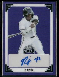 2024 Leaf Metal #91A-RJA RJ Austin 1991 Leaf Prismatic Purple AUTO #15/15 - Picture 1 of 2