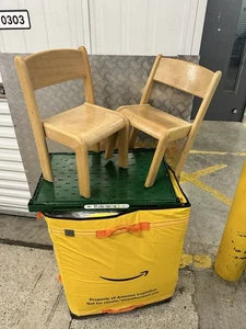 Millhouse Beech Stacking Chair - Pack of 2  Seat Used - Picture 1 of 11