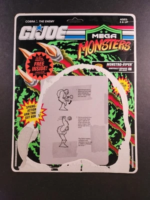 Vintage MONSTRO-VIPER 1993 Hasbro GI Joe Full Uncut Card Back Command File - Image 1 of 2