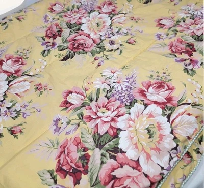 Vtg Ralph Lauren Sophie Brooke Twin Comforter Yellow Floral Reversible Bedding - Image 1 of 4
