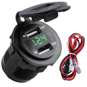 Enchufe adaptador encendedor de cigarrillos de coche cargador doble USB 4.2A toma de corriente 12V/24CV - Imagen 1 de 8