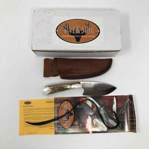 Silver Stag Knife D2 Crown Series Beef Eater Stag Handle MIB Fixed BE4.0 - Picture 1 of 11