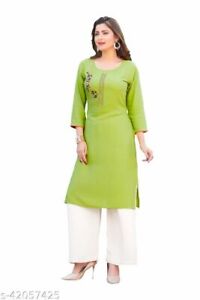 Indian Traditional Style Ethnic Attractive Graceful Kurtis Rayon -Free Shipping 