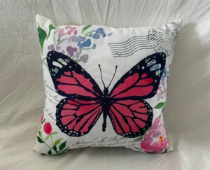 Stratford Home Butterfly Decorative Pillow 16" x 16" New - Picture 1 of 4