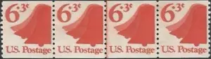 Coil strip of 4 stamps - Scott 1518 - 6.3 cent - Bell - 1974 - MNH - Picture 1 of 1