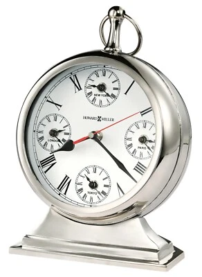 635-212 HOWARD MILLER NEW METAL MANTEL CLOCK -GLOBAL TIME 635212 - Image 1 of 2