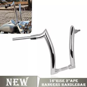 16'' Rise Handlebar Ape Hanger Motorcycle Fit For Harley Softail Low Rider - Picture 1 of 16