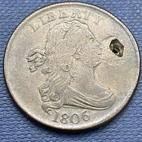 1806 Draped Bust Half Cent 1/2 Cent Better Grade XF Details #42778 Cover