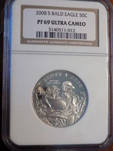 2008-S BALD EAGLE COMMEMORATIVE HALF DOLLAR - NGC PR-69 ultra cameo - Picture 1 of 2