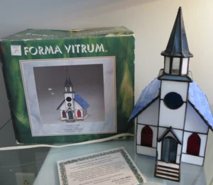 Vidrieras iluminadas vintage Country Church colección Vitreville en caja certificado de autenticidad - Imagen 1 de 15
