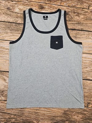 DC Shoes Co Mens L Gray Black Tee Adult Chest Pocket Cotton Skate Casual EUC - Image 1 of 4