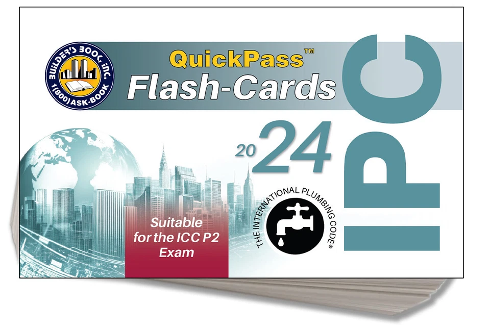 2024 International Plumbing Code IPC QuickPass Flash-Cards Foto 1 de 4