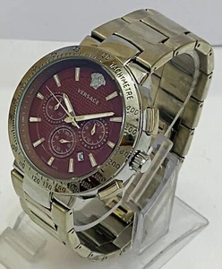 Classic VERSACE Quartz Chronograph Brown Dial Date Indictor For Man Wrist Watch - Picture 1 of 6