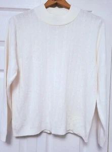 ALLISON DALEY White Sweater Petite PL Womens Knit Pullover READ/SEE PIC - Picture 1 of 12
