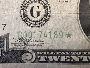 1934 $20 FRN Chicago * Star * - VF
