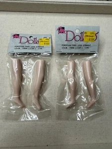 Porzellan Feenbeine gerade 70 mm 2 3/4 Zoll Vintage Puppenteile von Mansets - Bild 1 von 4